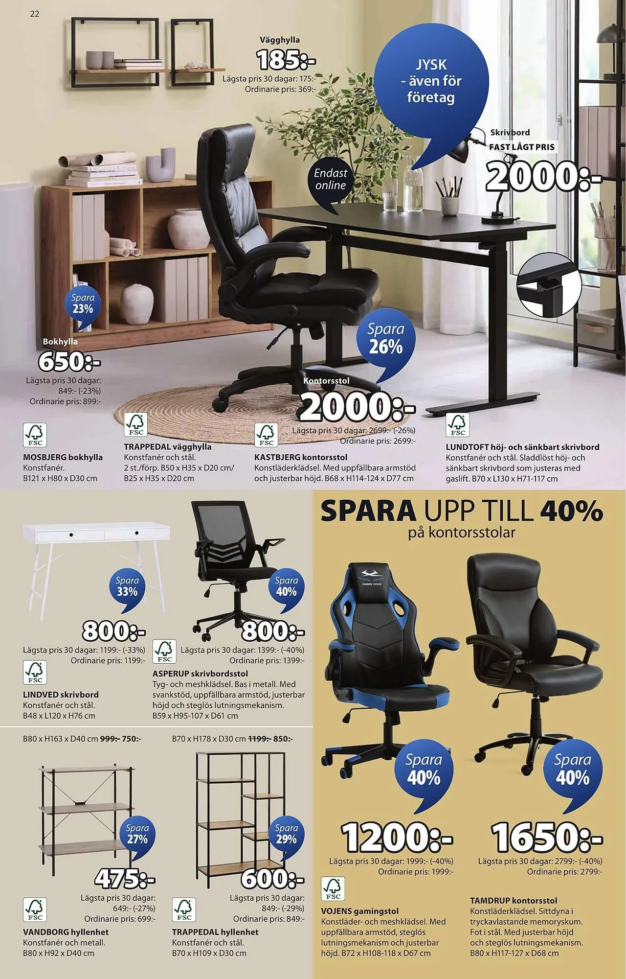 JYSK reklamblad från 22 september till 5 oktober 2025 - Reklamblad sidor 22