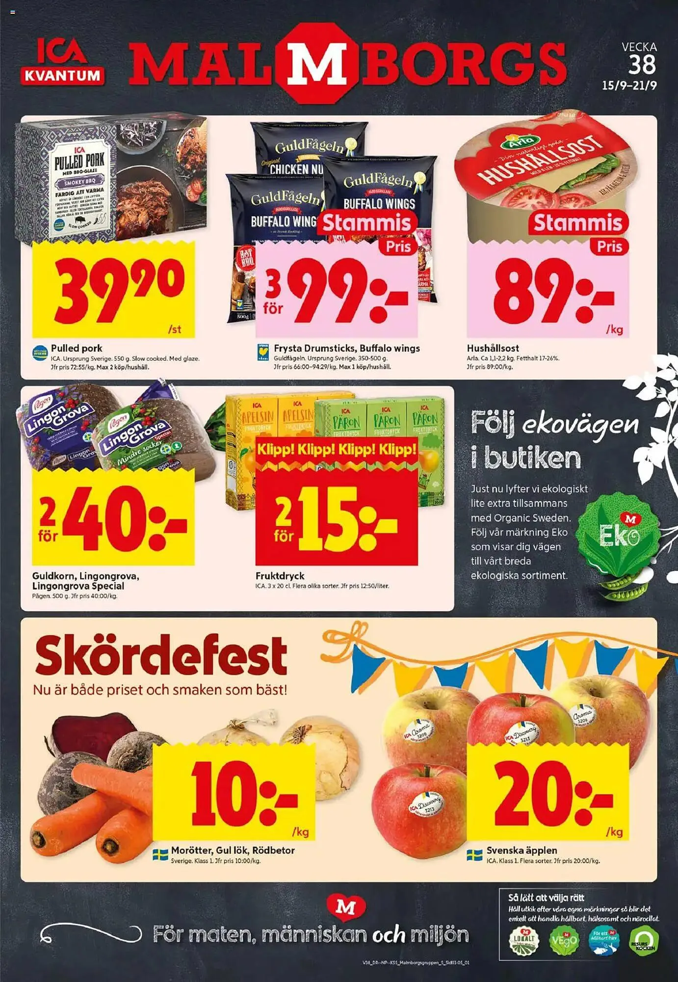 ICA Kvantum reklamblad från 15 september till 21 september 2025 - Reklamblad sidor 1