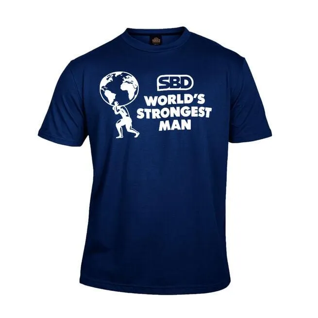 SBD World's Strongest Man T Shirt Dam Blå