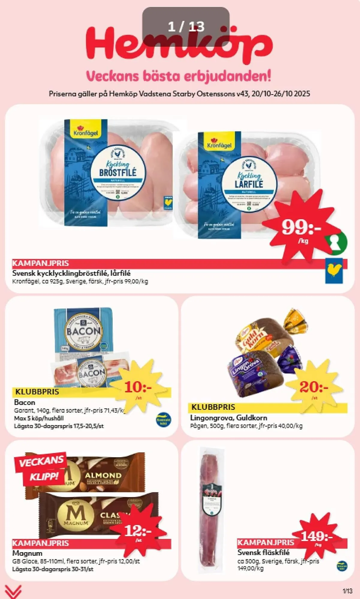 Östenssons reklamblad från 20 oktober till 26 oktober 2025 - Reklamblad sidor 1