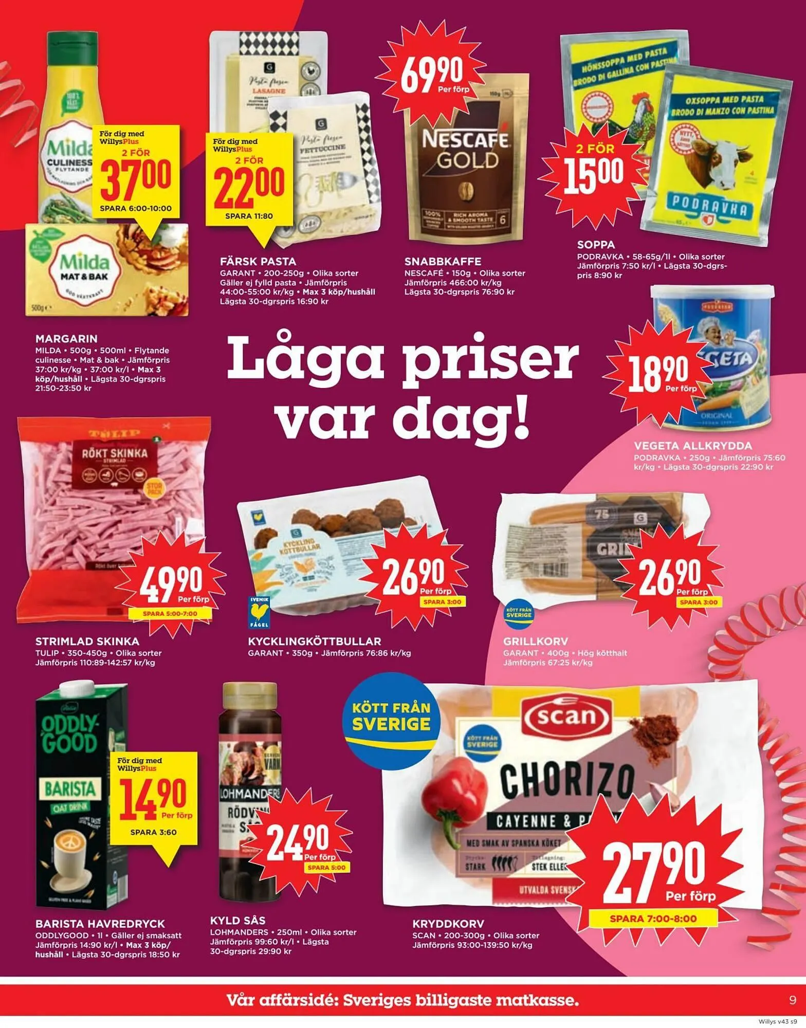 Willys reklamblad från 20 oktober till 26 oktober 2025 - Reklamblad sidor 9