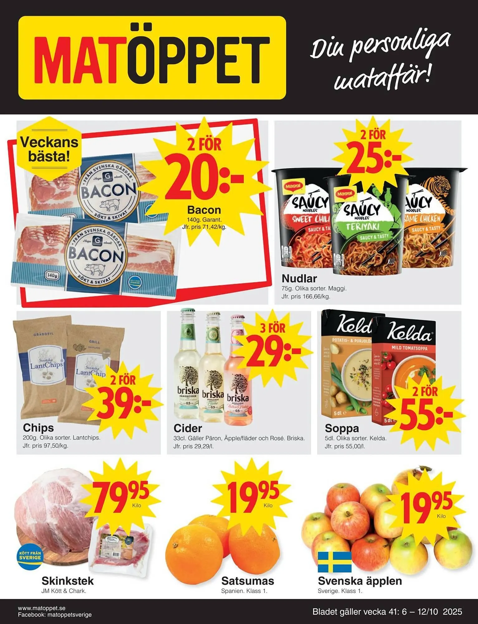 Matöppet reklamblad från 6 oktober till 12 oktober 2025 - Reklamblad sidor 1