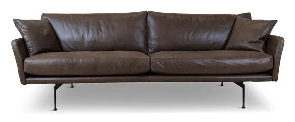 LAURI 3,5 sits läder Vintage brown, svarta metall ben