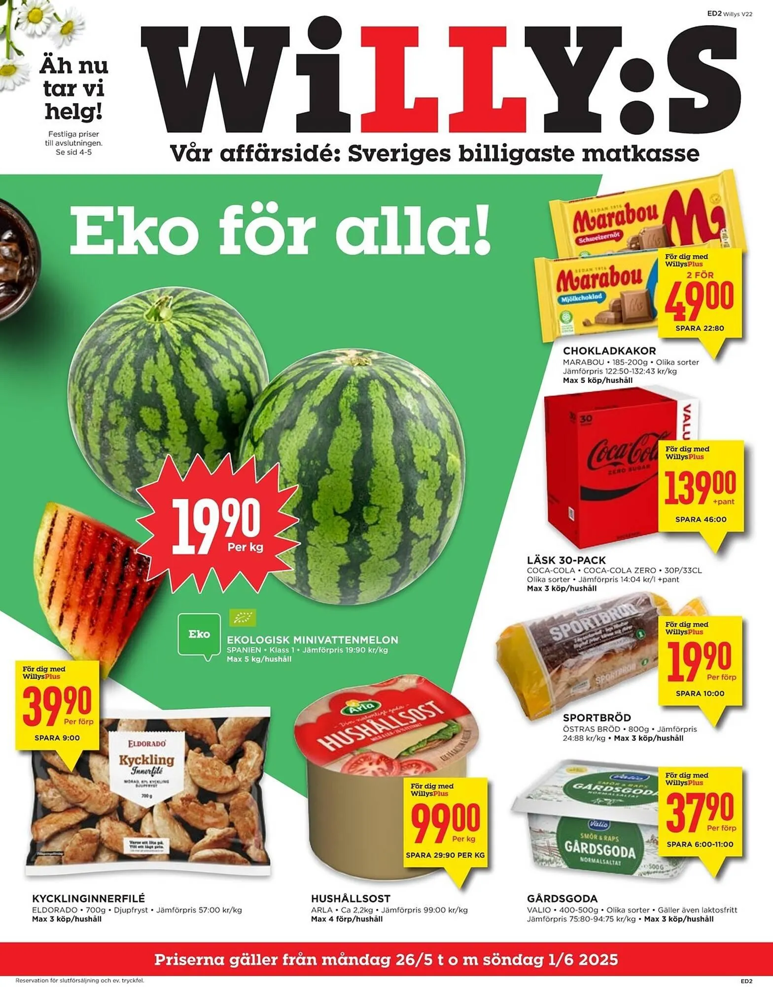 Willys reklamblad från 26 maj till 1 juni 2025 - Reklamblad sidor 1