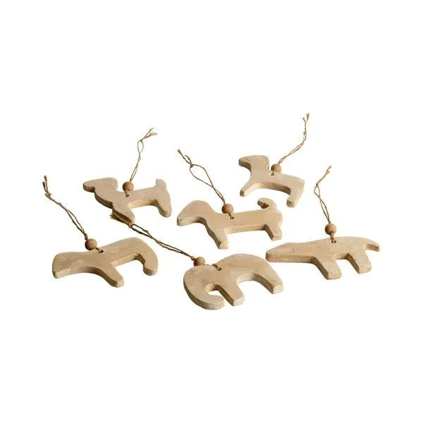 HÄNGEN Set creme 6st b 10-13cm , h 6-10cm Papier-maché
