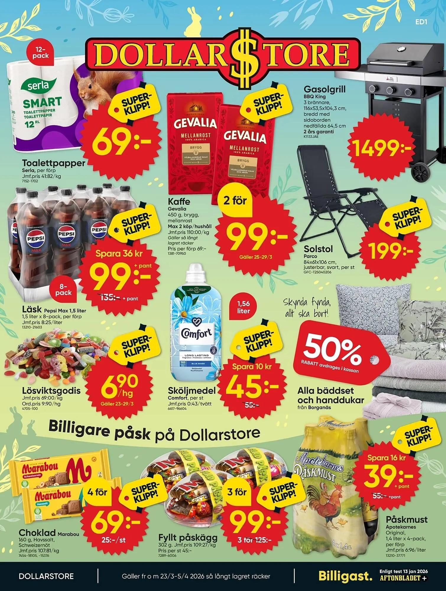 DollarStore annonsblad från 23 mars till 5 april 2026 - Reklamblad sidor 1