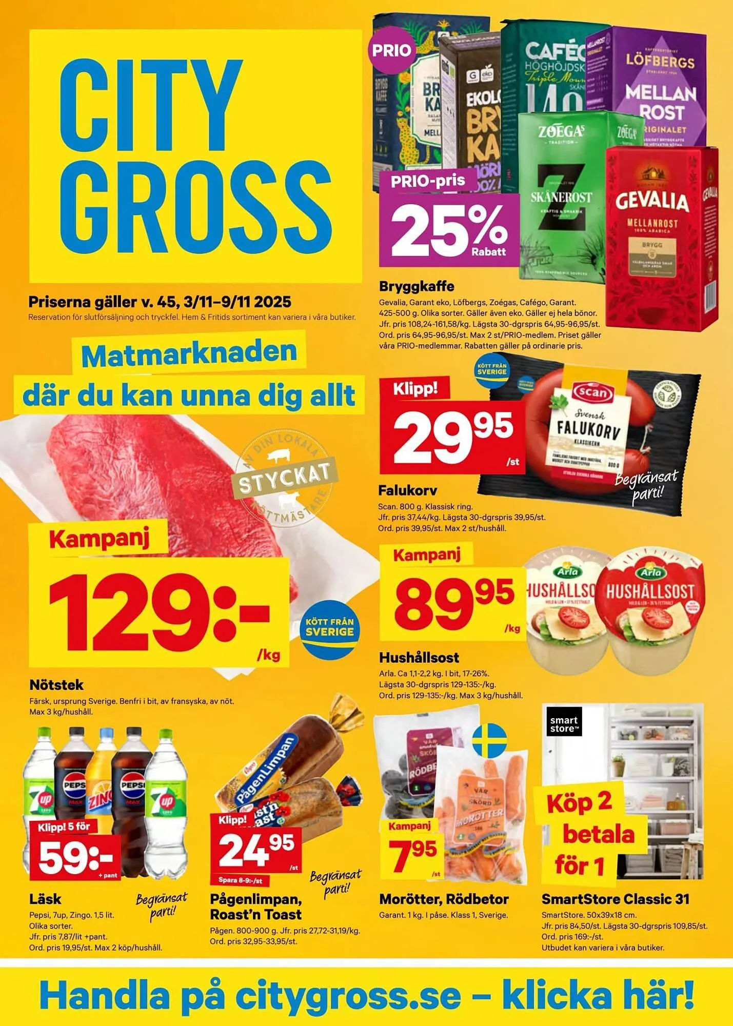 City Gross reklamblad från 3 november till 9 november 2025 - Reklamblad sidor 1