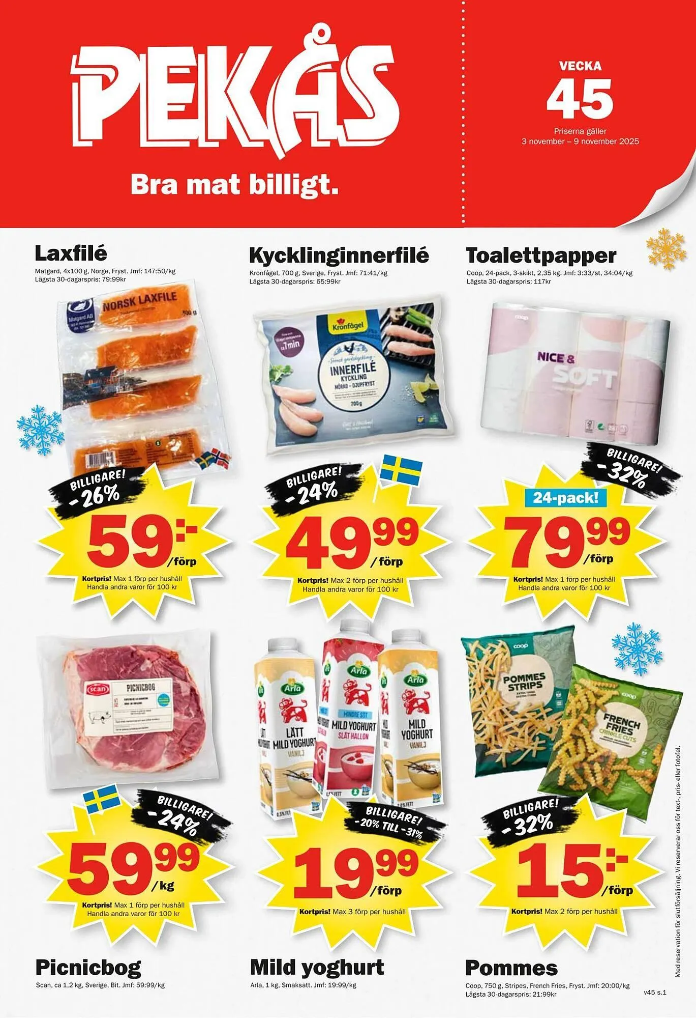 Pekås reklamblad från 3 november till 9 november 2025 - Reklamblad sidor 1