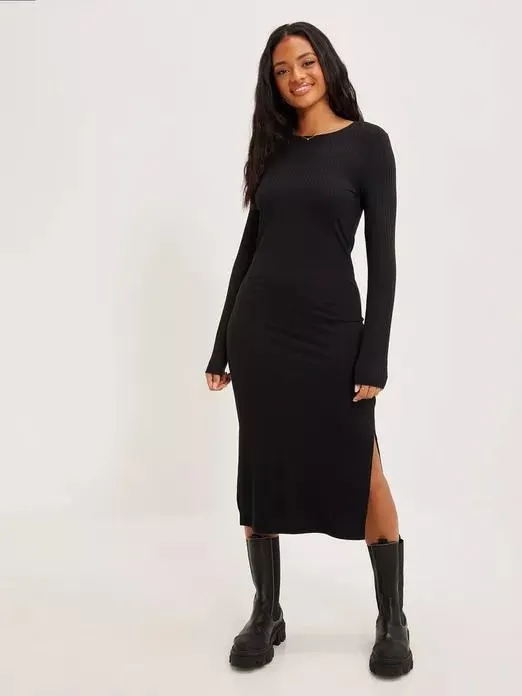PCKYLIE LS O-NECK MIDI DRESS NOOS B