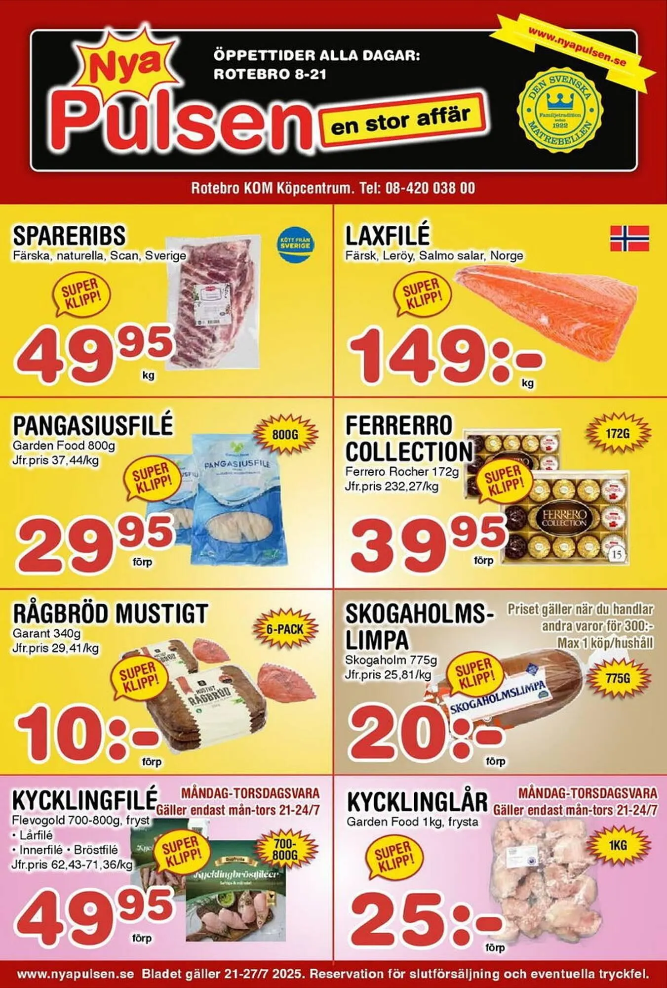 Nya Pulsen reklamblad från 21 juli till 27 juli 2025 - Reklamblad sidor 1