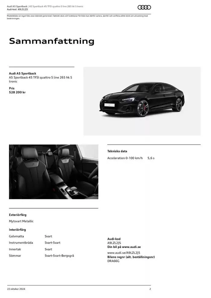 Audi A5 Sportback från 22 oktober till 22 oktober 2025 - Reklamblad sidor 2