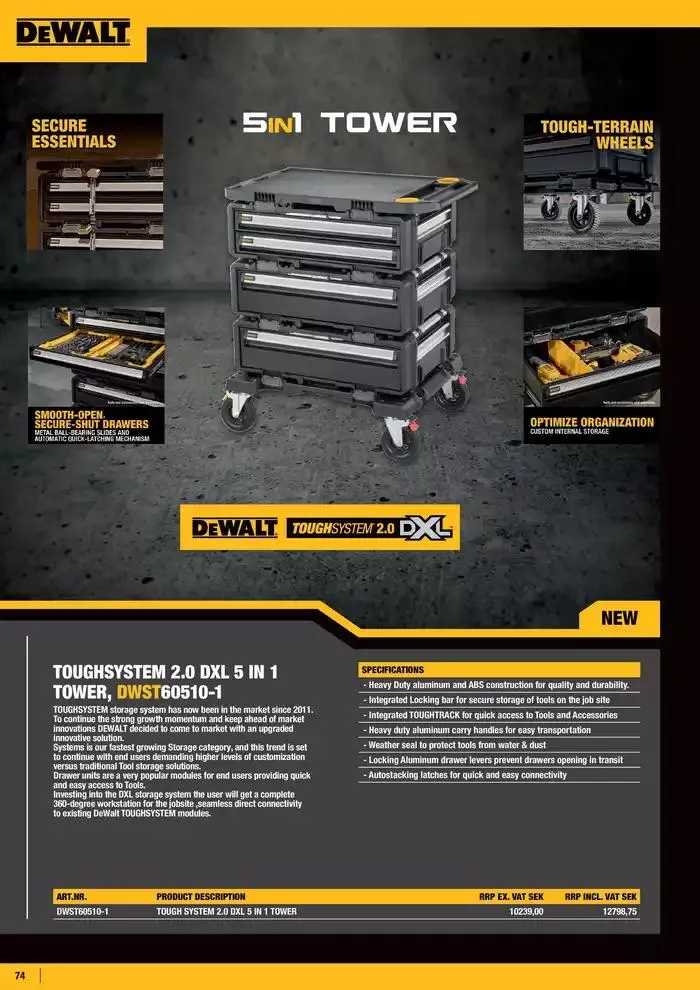 Dewalt reklamblad från 28 september till 12 oktober 2024 - Reklamblad sidor 74
