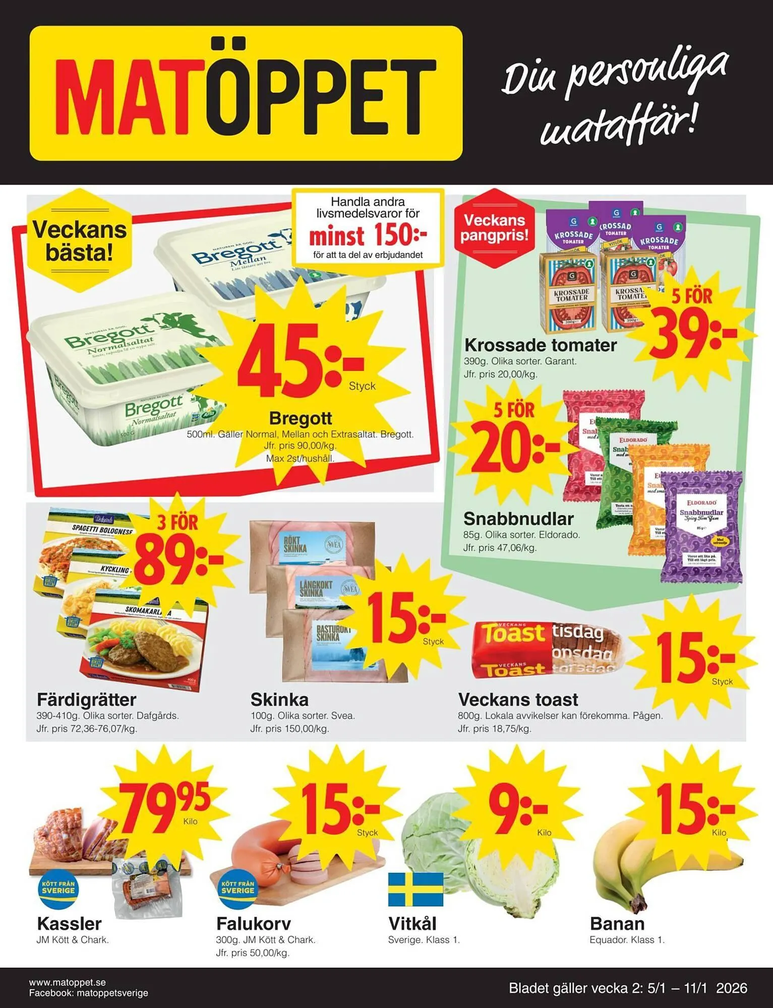 Matöppet reklamblad från 5 januari till 12 januari 2026 - Reklamblad sidor 1