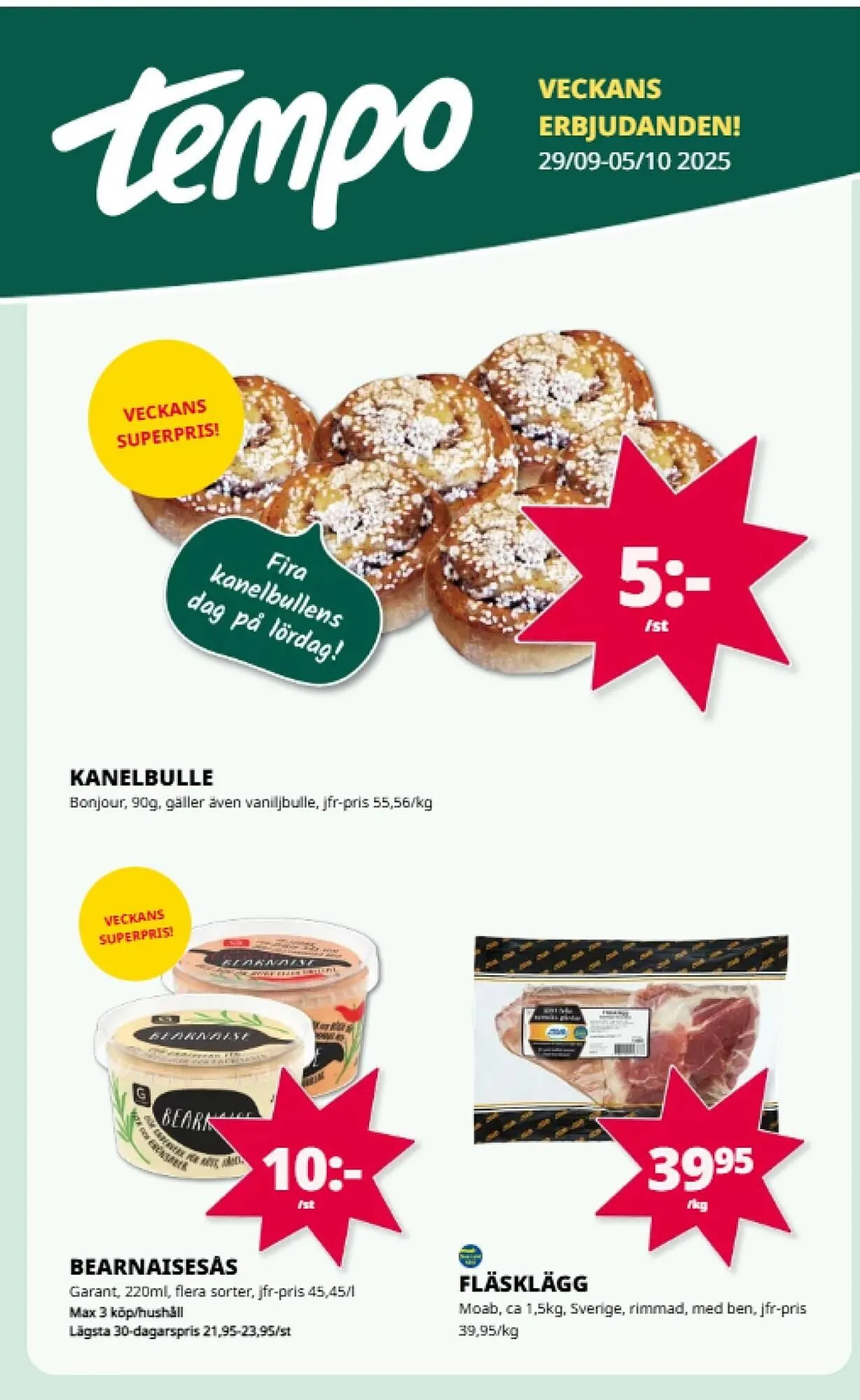 Tempo reklamblad från 29 september till 5 oktober 2025 - Reklamblad sidor 1
