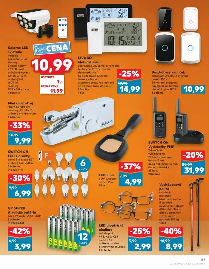 Leták: Naše najlepšie ponuky pre vás od 26. septembra do 2. októbra 2024 - Prehľad Stránky 57