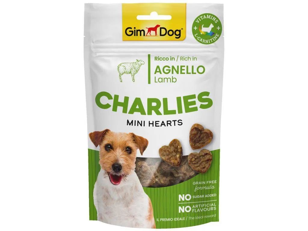 GIMDOG Charlies Mini Hearts jahňacie 70g