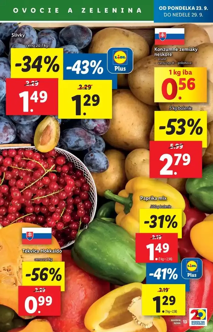 Leták: Platný od pondelka 23. 09. 2024 od 23. septembra do 29. septembra 2024 - Prehľad Stránky 17