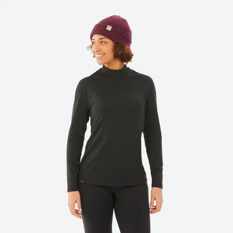 SOUS-VÊTEMENT THERMIQUE DE SKI FEMME BL 500 HAUT - NOIR