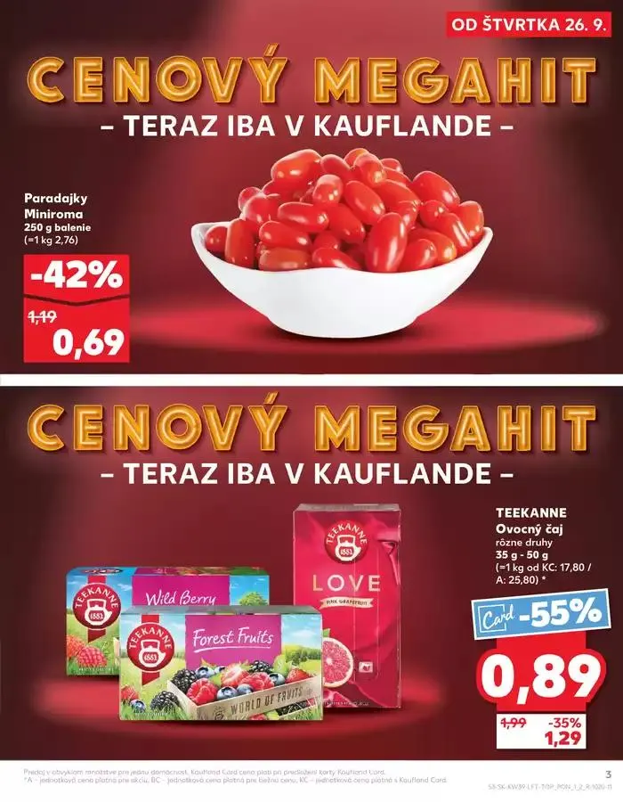 Leták: Naše najlepšie ponuky pre vás od 26. septembra do 2. októbra 2024 - Prehľad Stránky 3