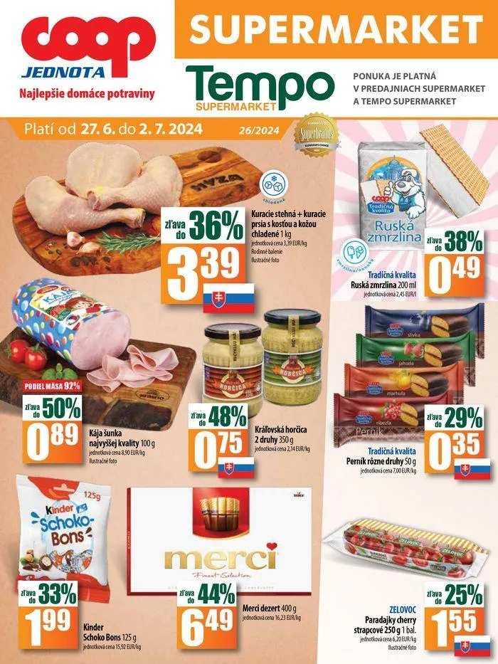Leták COOP Jednota 27.6 do 2.7.2024 - 1