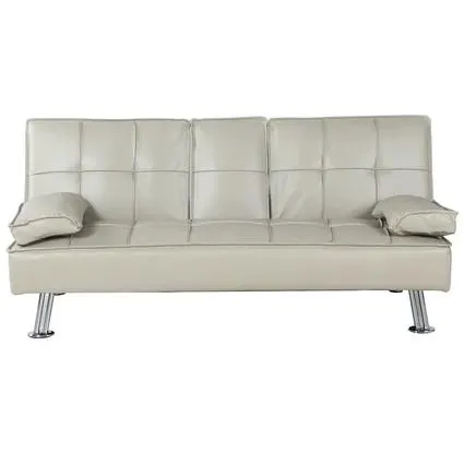 Rozkladacia pohovka, béžová ekokoža, GOLDIA NEW