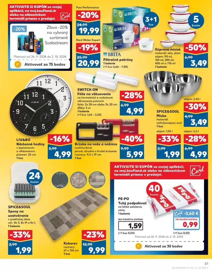 Leták: Naše najlepšie ponuky pre vás od 26. septembra do 2. októbra 2024 - Prehľad Stránky 61