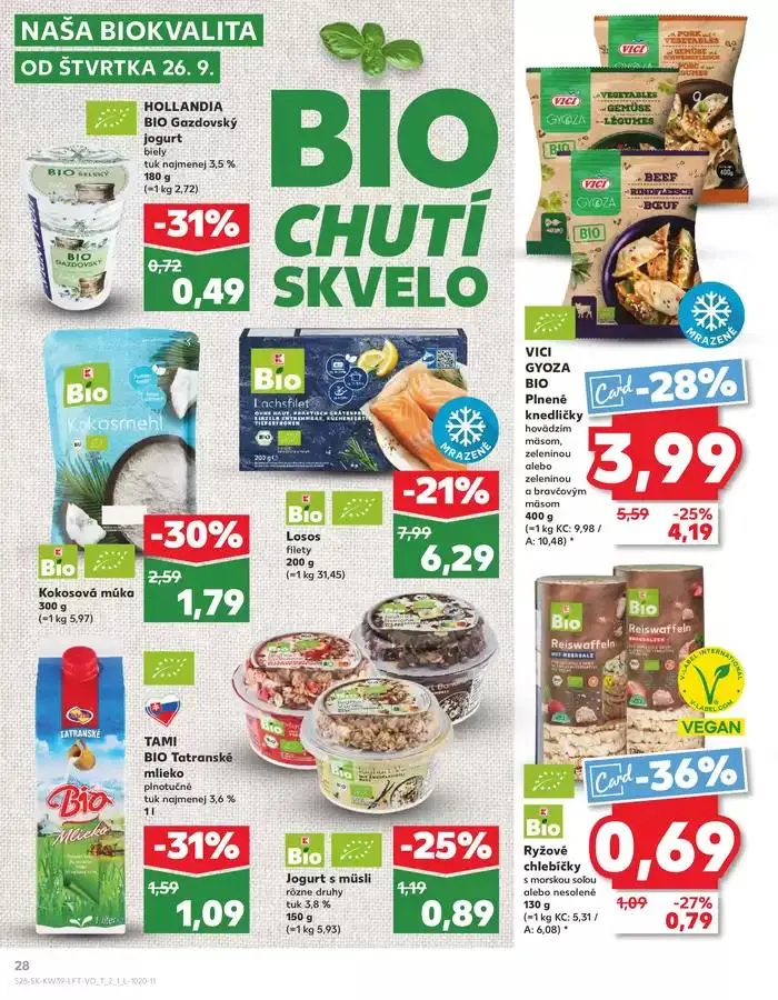 Leták: Naše najlepšie ponuky pre vás od 26. septembra do 2. októbra 2024 - Prehľad Stránky 28