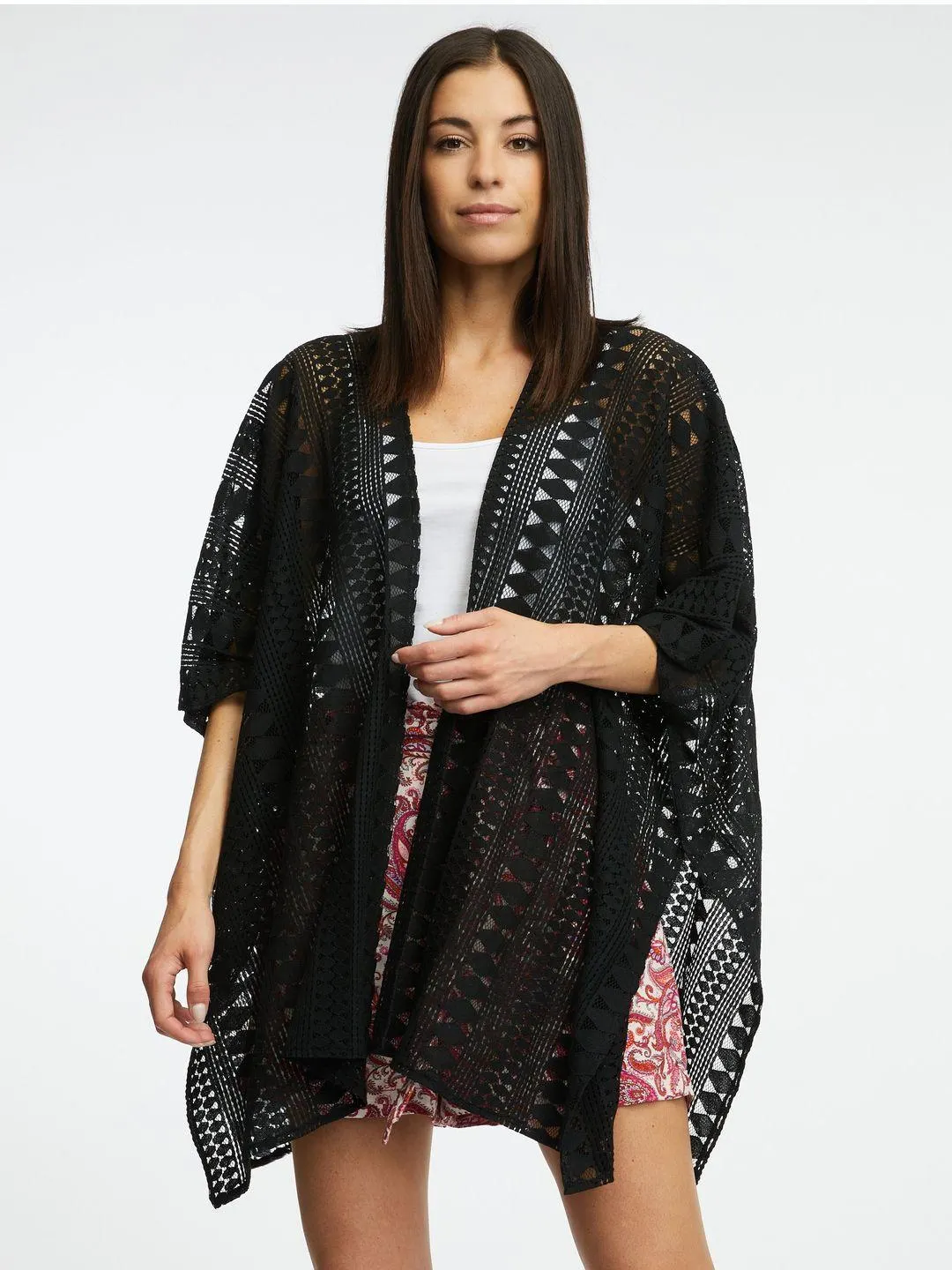 Čierny dámsky vzorovaný kardigán ORSAY