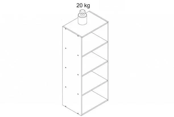 Vyšší regál Kub, biely