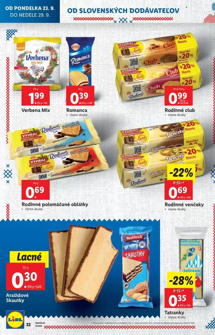 Leták: Platný od pondelka 23. 09. 2024 od 23. septembra do 29. septembra 2024 - Prehľad Stránky 40