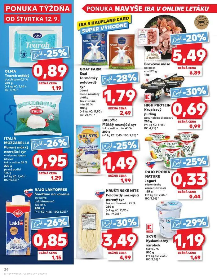 Leták: Exkluzívne výhodné ponuky od 12. septembra do 18. septembra 2024 - Prehľad Stránky 34