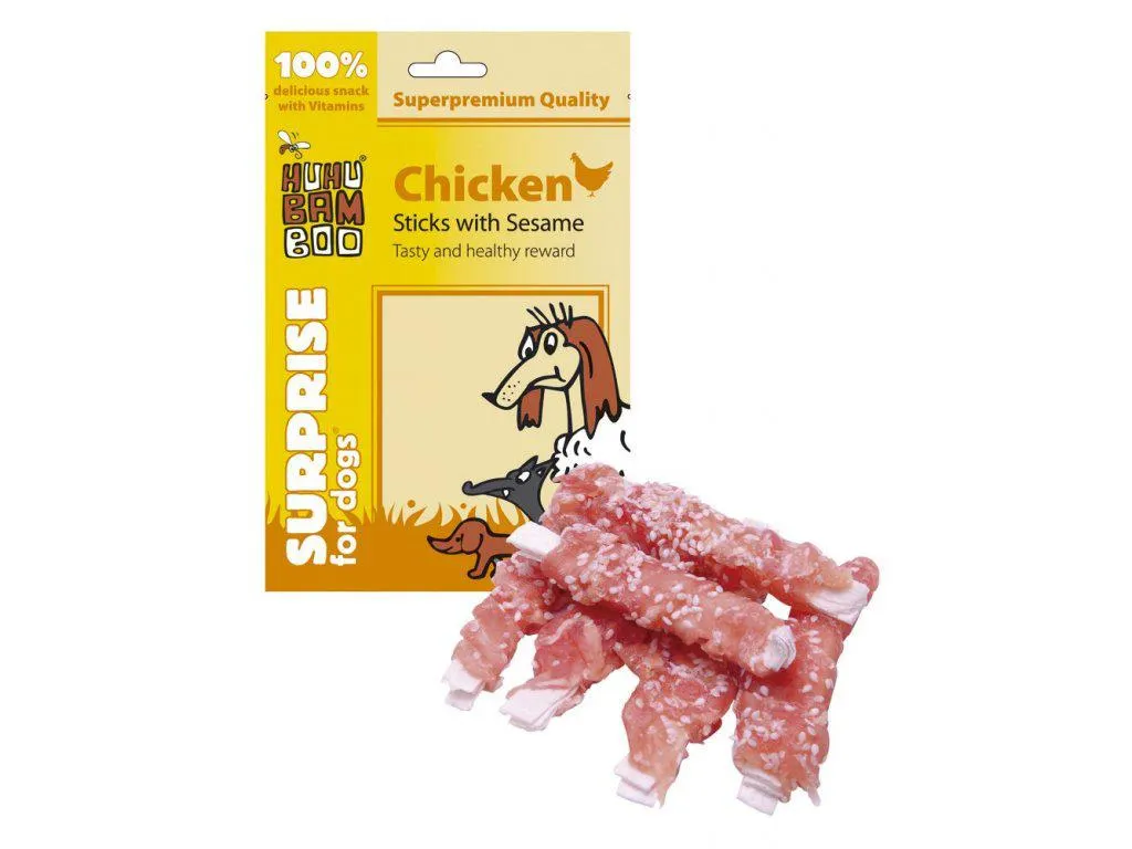 Huhubamboo Kuracie tyčinky so sezamom 75 g, expirácia 6/2023