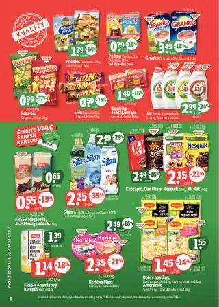 Leták: Fresh leták - Východné Slovensko od 11. apríla do 24. apríla 2024 - Prehľad Stránky 6