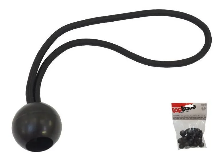 Držiak plachty, popruh, gumená slučka s plastovou guličkou, sada 10ks