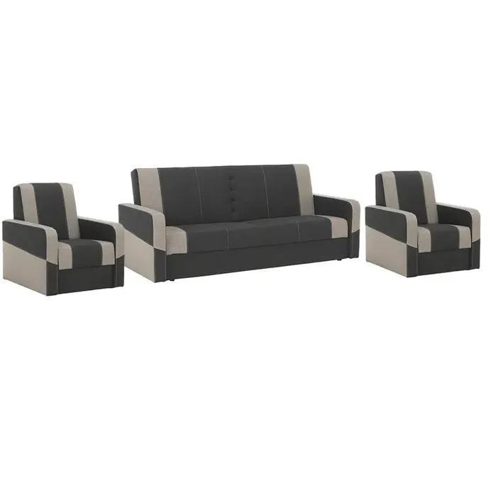 Sedacia zostava 3+1+1, čokoládová/svetlohnedá, HUGOR