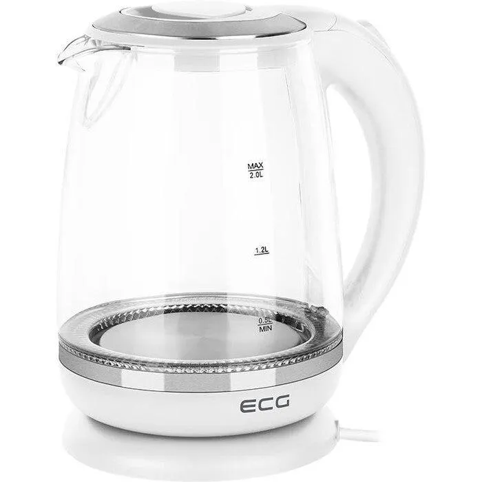 Rýchlovarná kanvica ECG RK 2020 White Glass, biela, 2l
