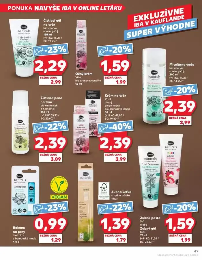 Leták: Naše najlepšie ponuky pre vás od 26. septembra do 2. októbra 2024 - Prehľad Stránky 49