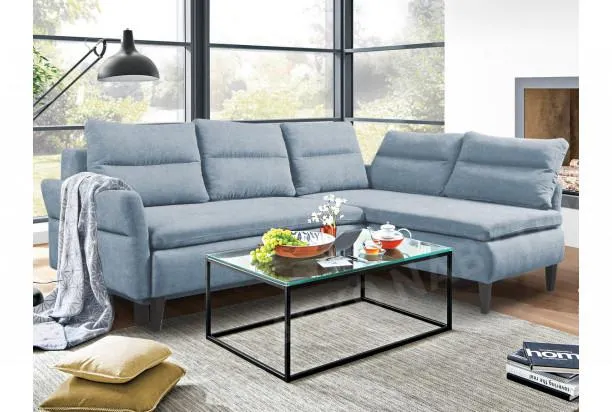 Rohová sedacia súprava Danny, šedo-modrá látka