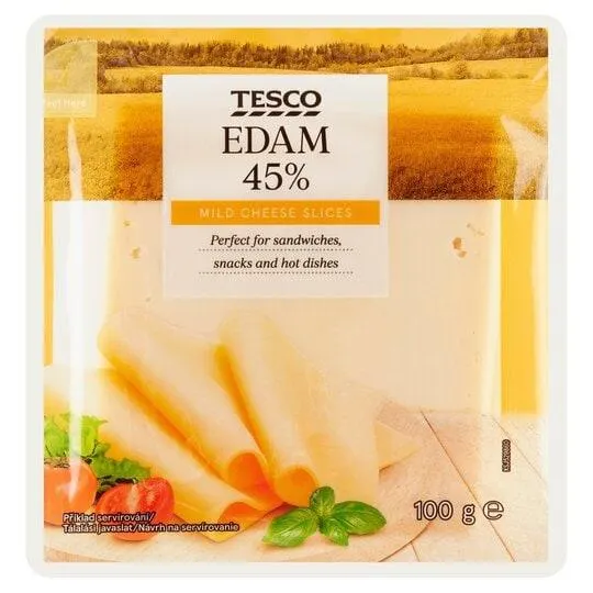 Tesco Edam 45% plátky 100 g