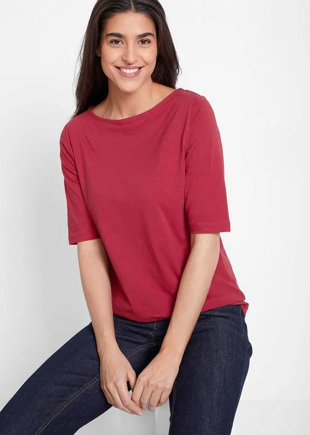 Tričko s polovičným rukávom, lodičkový výstrih