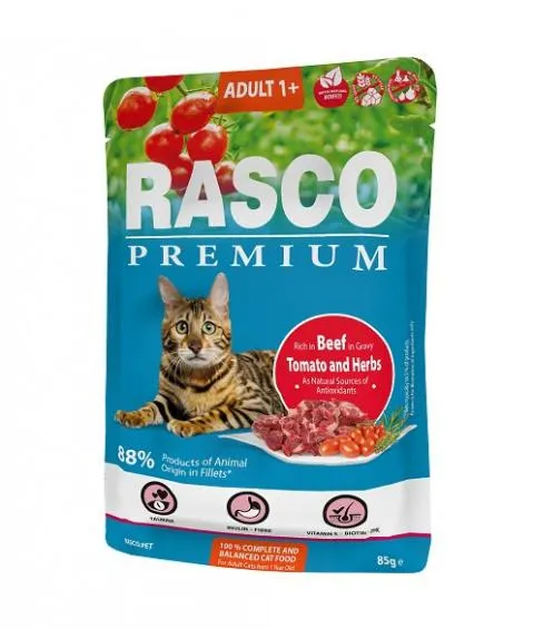 Kapsička Rasco Premium Cat Adult Beef in Gravy 85g