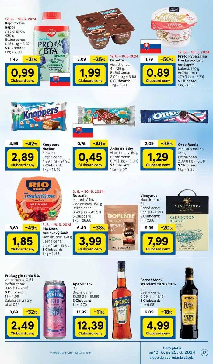 Leták: Tesco hypermarketi  od 14. júna do 18. júna 2024 - Prehľad Stránky 13