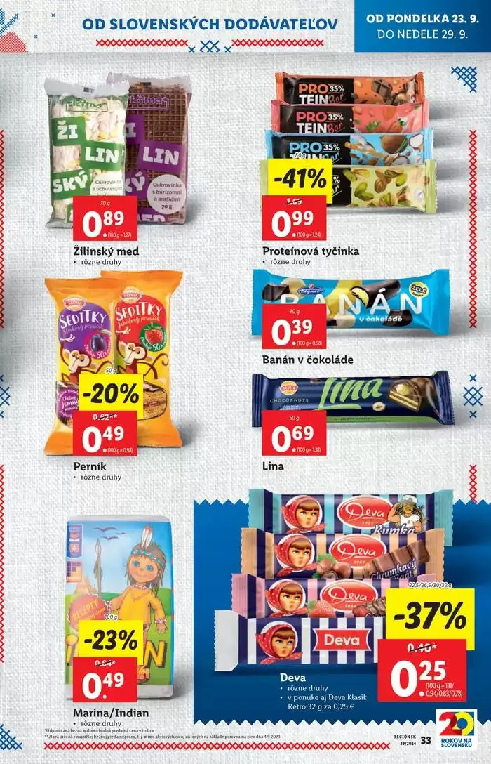 Leták: Platný od pondelka 23. 09. 2024 od 23. septembra do 29. septembra 2024 - Prehľad Stránky 41