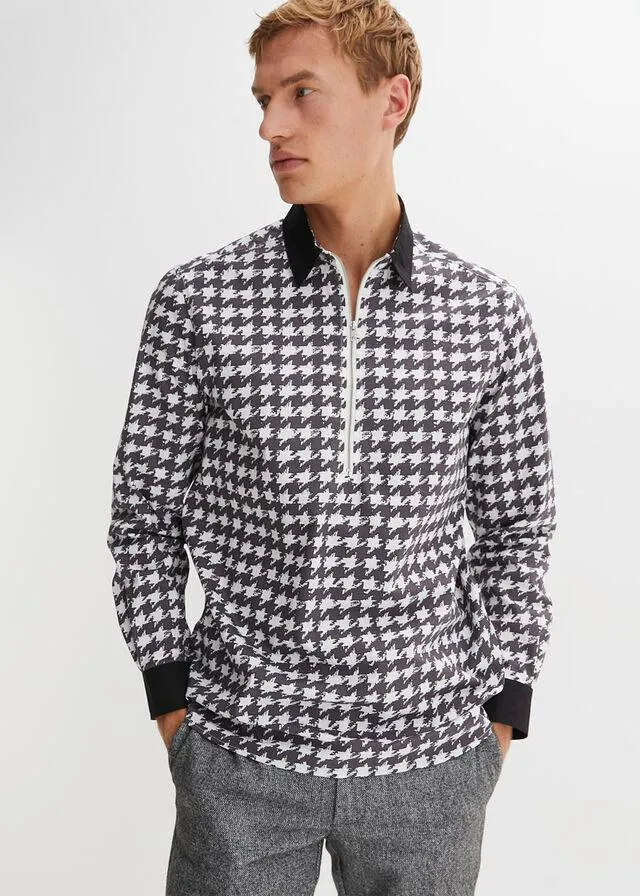 Cămaşă cu mâneci lungi şi fermoar