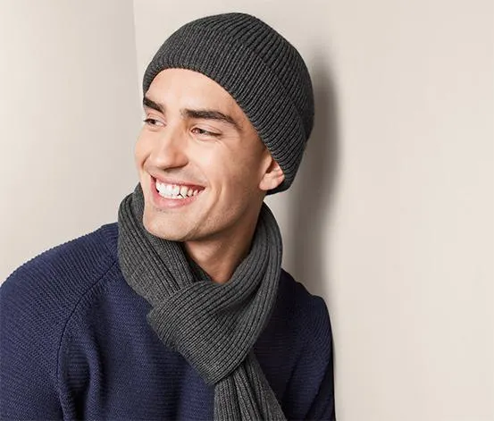 Pletená čiapka, antracitová s melírom