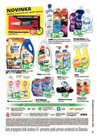 Leták: Fresh leták - Východné Slovensko od 11. apríla do 24. apríla 2024 - Prehľad Stránky 11
