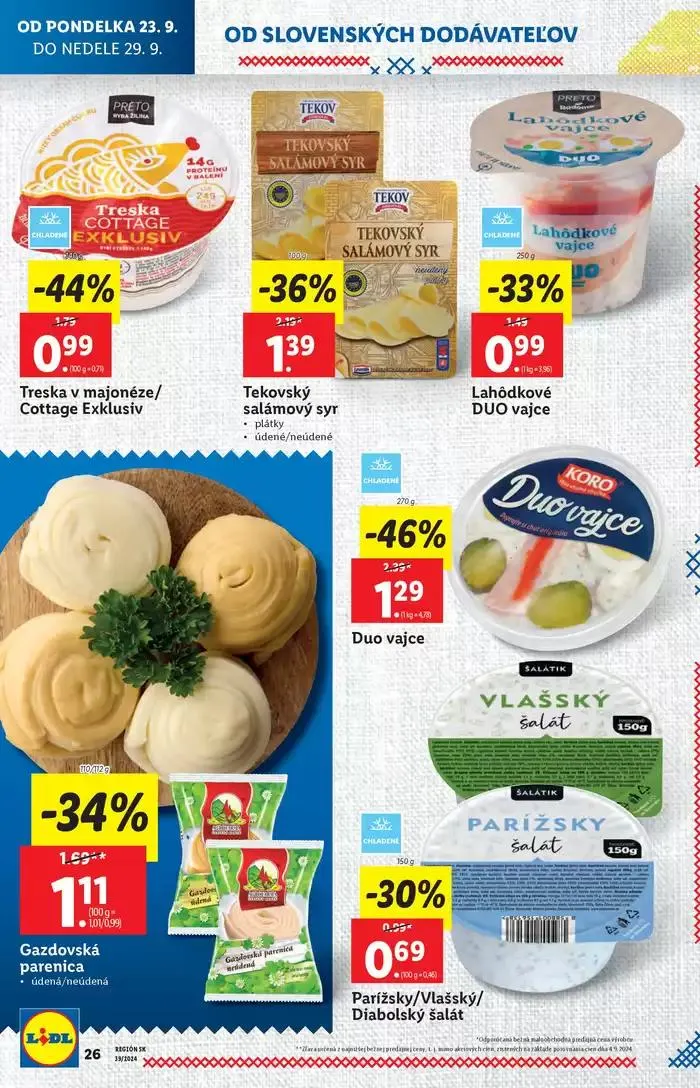 Leták: Platný od pondelka 23. 09. 2024 od 23. septembra do 29. septembra 2024 - Prehľad Stránky 34