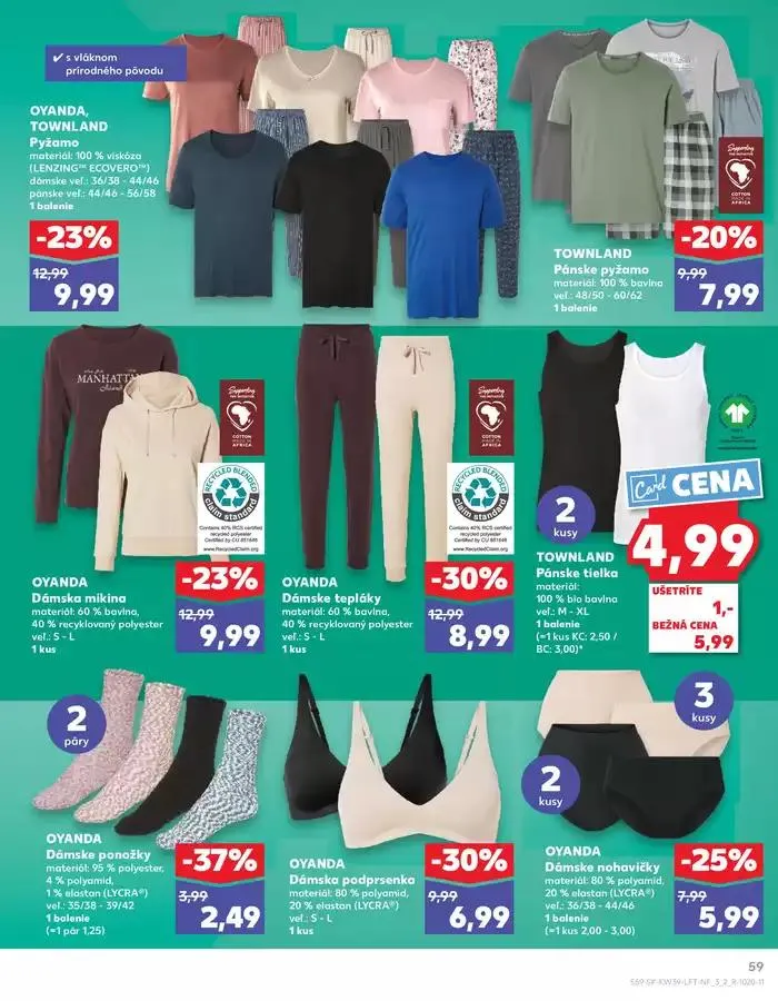 Leták: Naše najlepšie ponuky pre vás od 26. septembra do 2. októbra 2024 - Prehľad Stránky 59