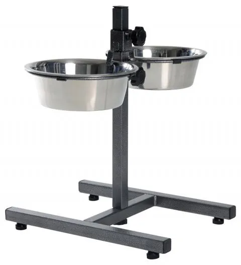 Nerezový stojan s 2 miskami pre psy Trixie 1,8l*20cm