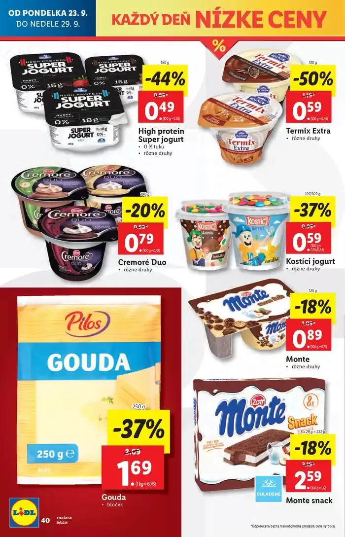 Leták: Platný od pondelka 23. 09. 2024 od 23. septembra do 29. septembra 2024 - Prehľad Stránky 48